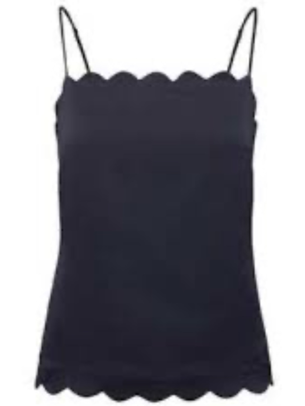 Banana Republic Navy Scalloped Tank Blouse Adjustable Straps Small